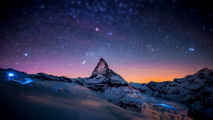 Cielo noche montaña noche
